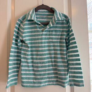 J Crew Factory Crewcuts Green/Light Green Long Sleeve Collared Shirt Size XS